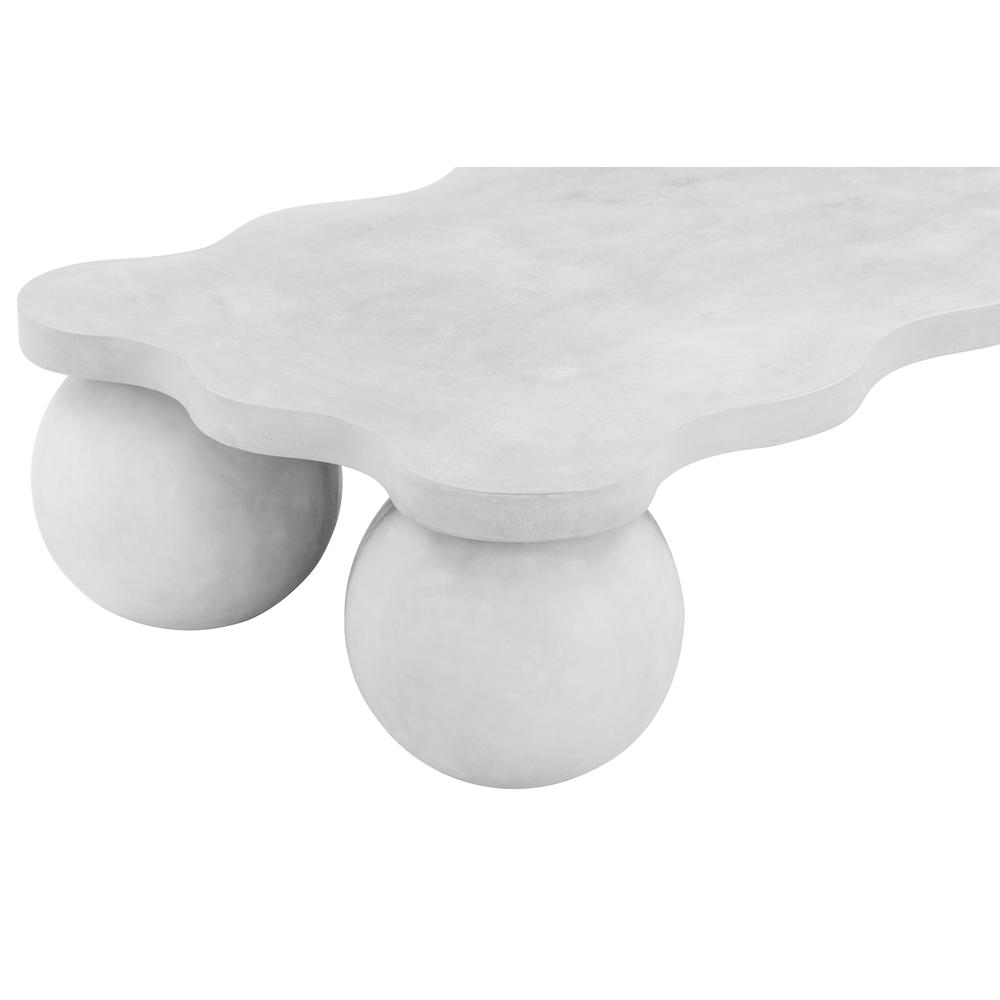 Dani Curvy Coffee Table Large in Ivory Concrete. Picture 5