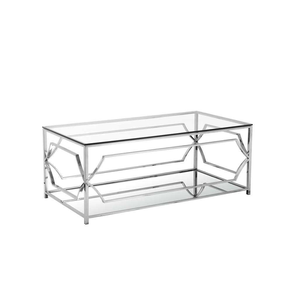 Bristol Rectangle Coffee Table High Polish Steel. Picture 1