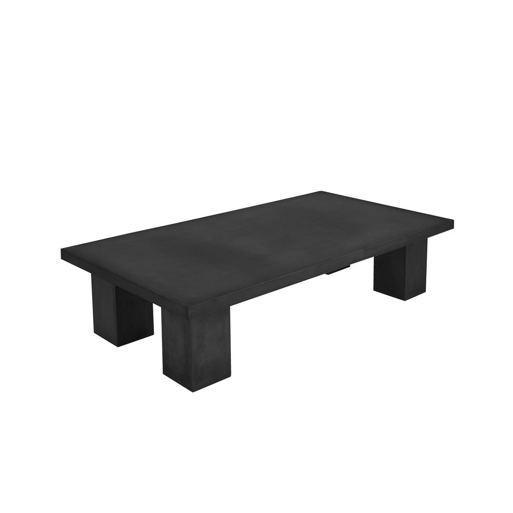 Ella Rectangle Coffee Table Large In Light Gray Concrete. Picture 4