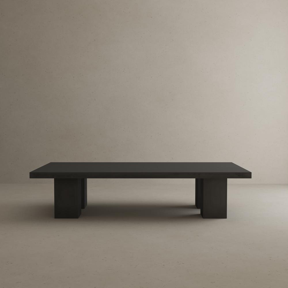 Ella Rectangle Coffee Table Large In Light Gray Concrete. Picture 6