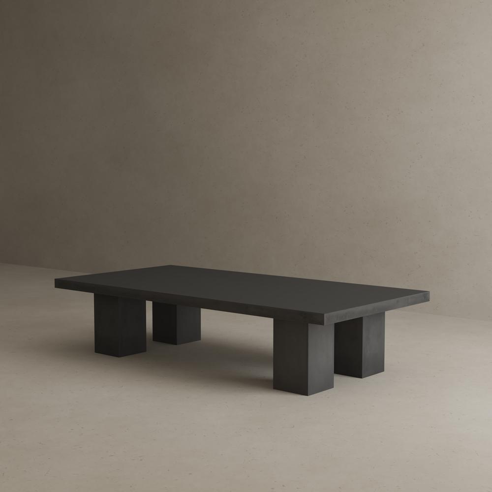 Ella Rectangle Coffee Table Large In Light Gray Concrete. Picture 7