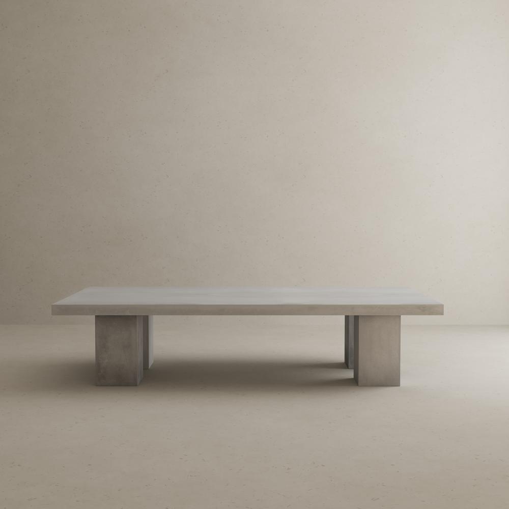 Ella Rectangle Coffee Table Large In Ivory Concrete. Picture 1