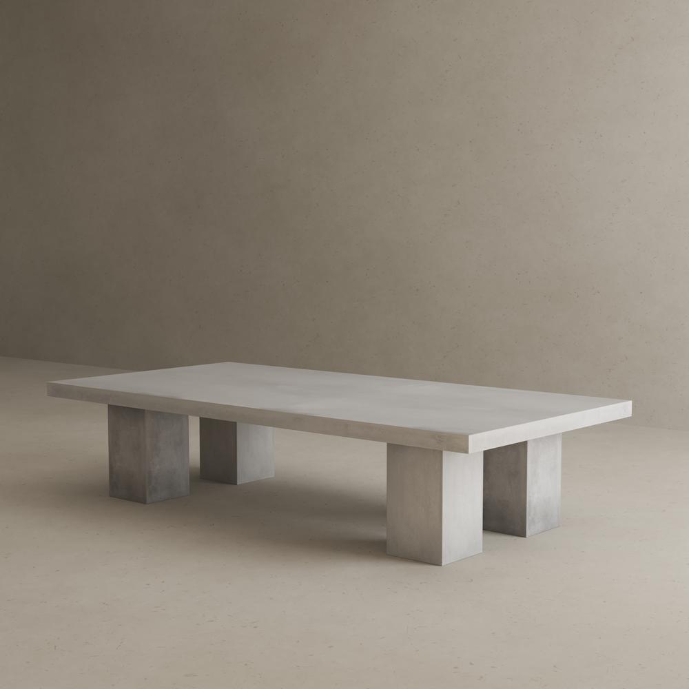 Ella Rectangle Coffee Table Large In Ivory Concrete. Picture 2