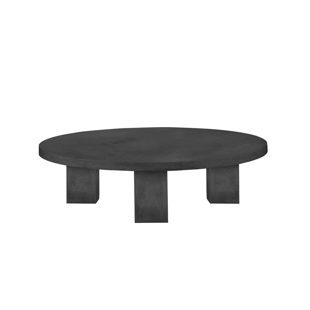 Ella Round Coffee Table Large In Light Gray Concrete. Picture 1