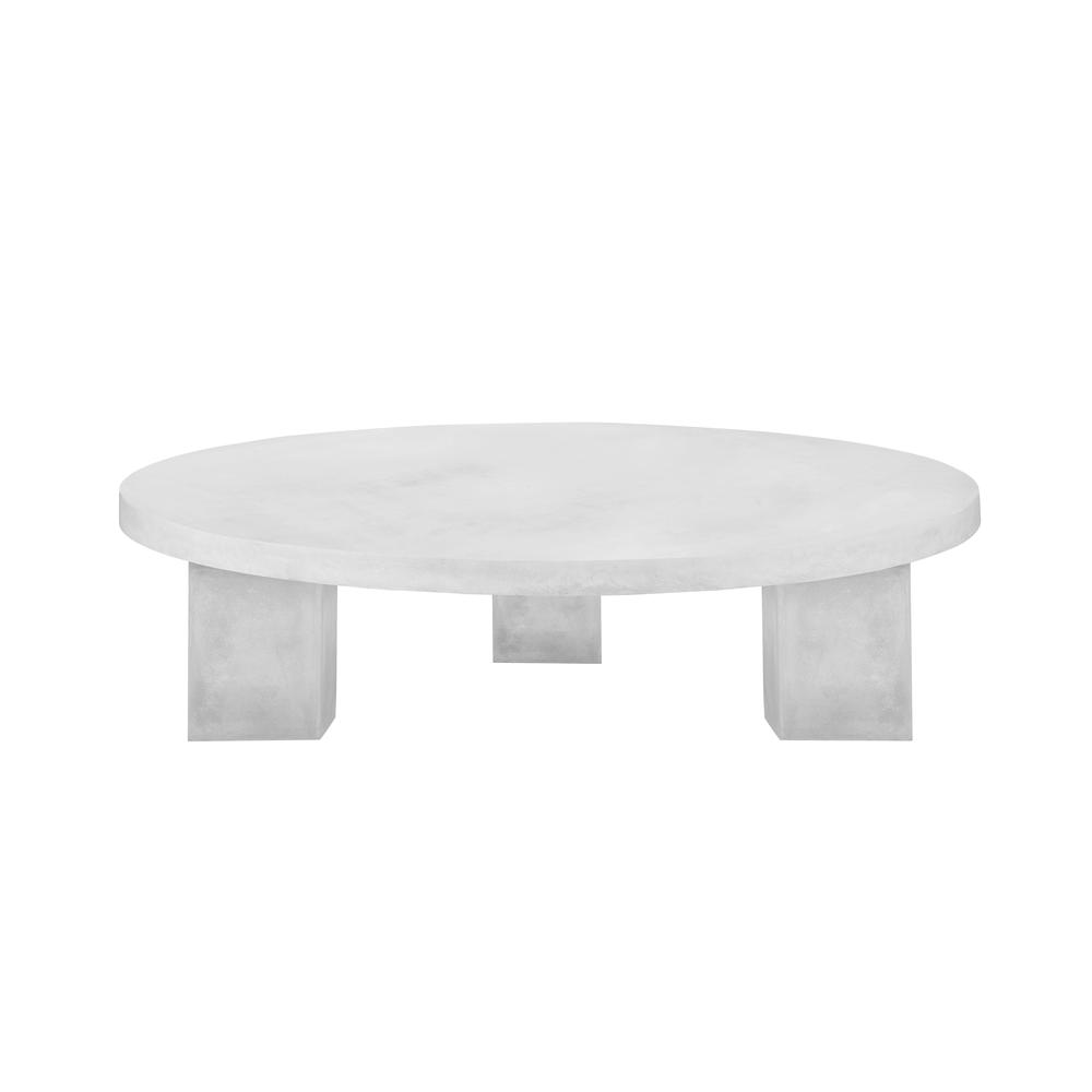 Ella Round Coffee Table Medium In Light Gray Concrete. Picture 2