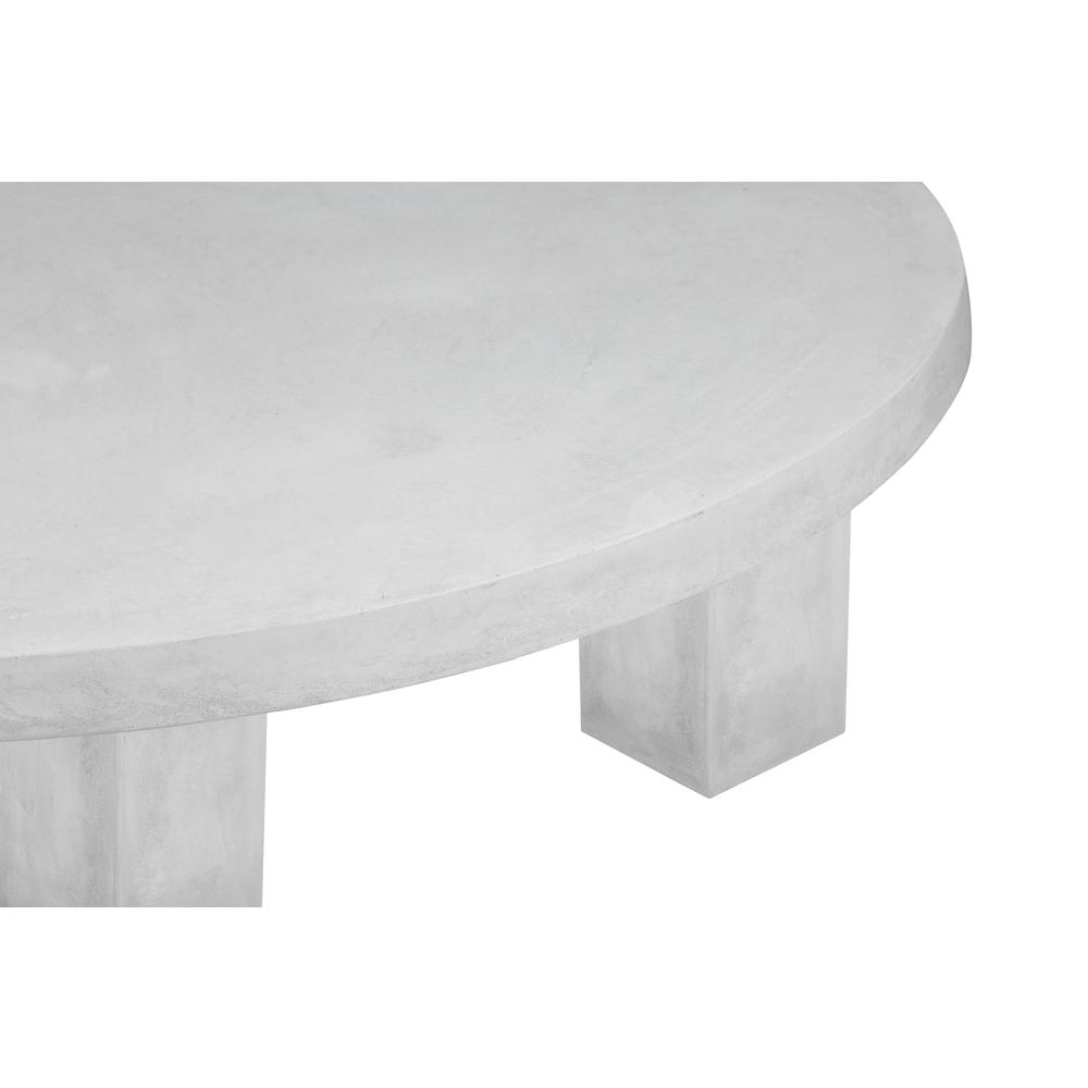 Ella Round Coffee Table Medium In Light Gray Concrete. Picture 3
