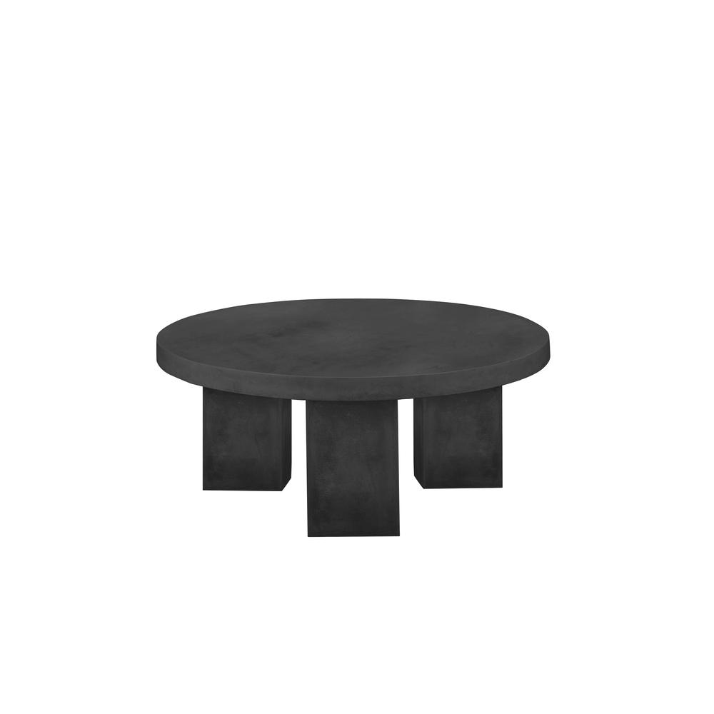 Ella Round Coffee Table Large in Black Concrete. Picture 1