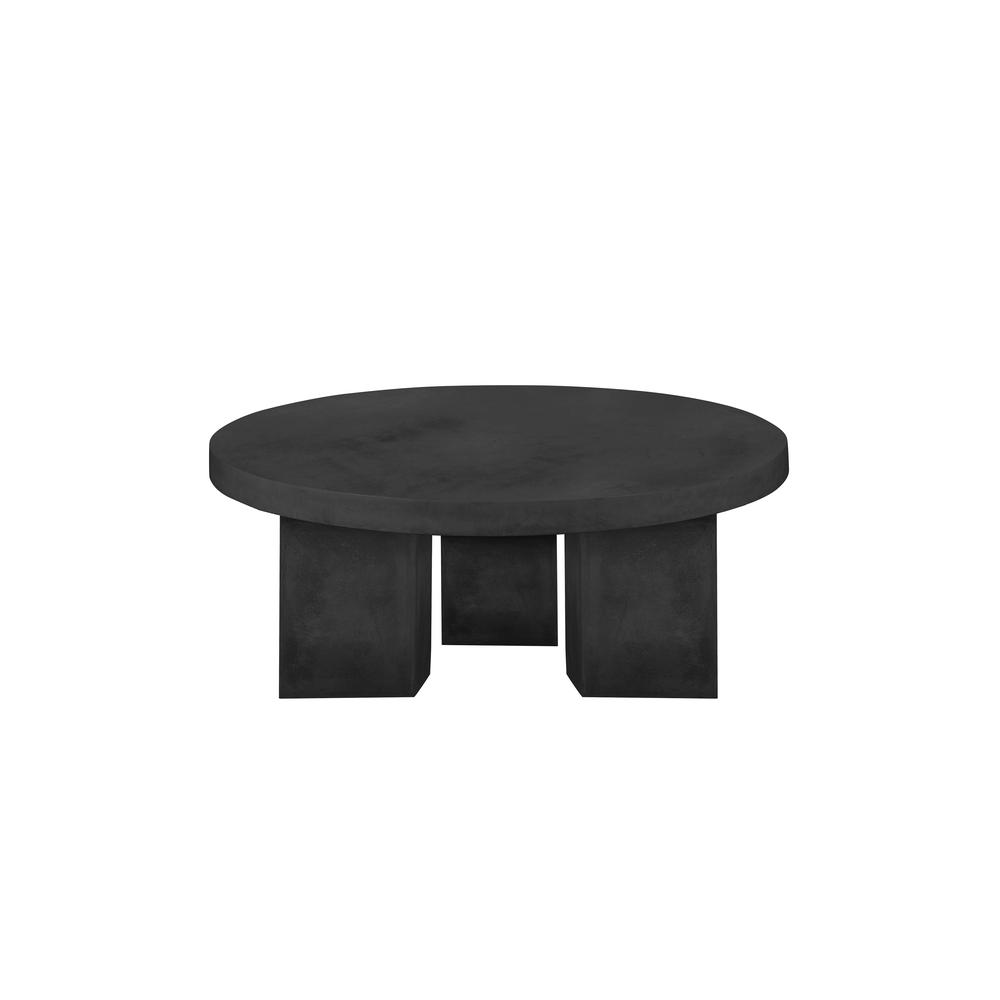 Ella Round Coffee Table Large in Black Concrete. Picture 2