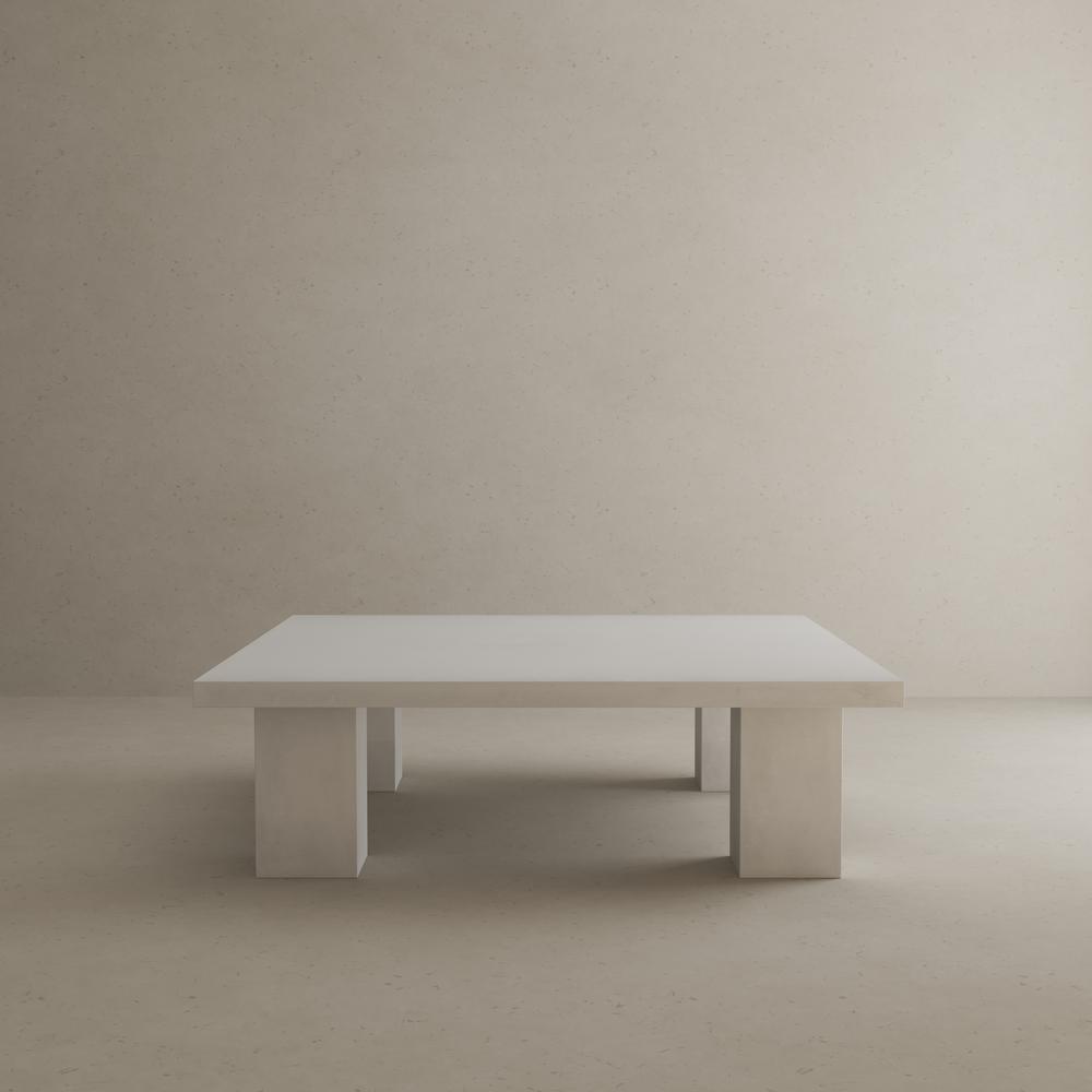 Ella Square Coffee Table Small In Light Gray Concrete. Picture 5