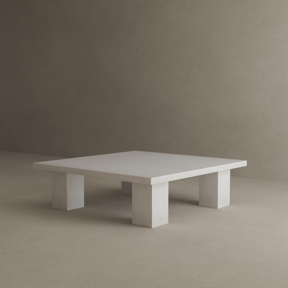 Ella Square Coffee Table Small In Light Gray Concrete. Picture 6