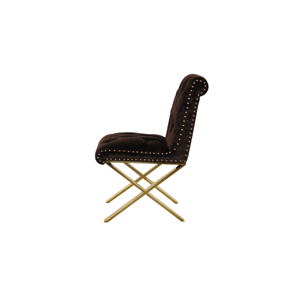 Foy Dining Chair Gold Chocolate (Set of 2). Picture 3