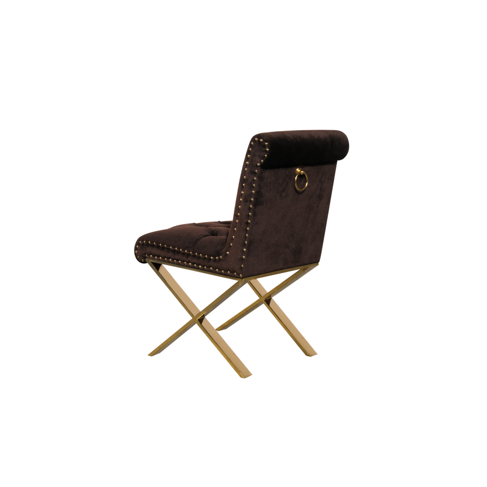 Foy Dining Chair Gold Chocolate (Set of 2). Picture 4