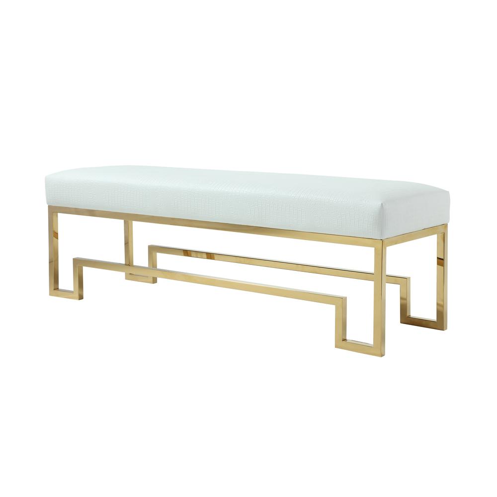 Bronson Bench Gold White. Picture 1