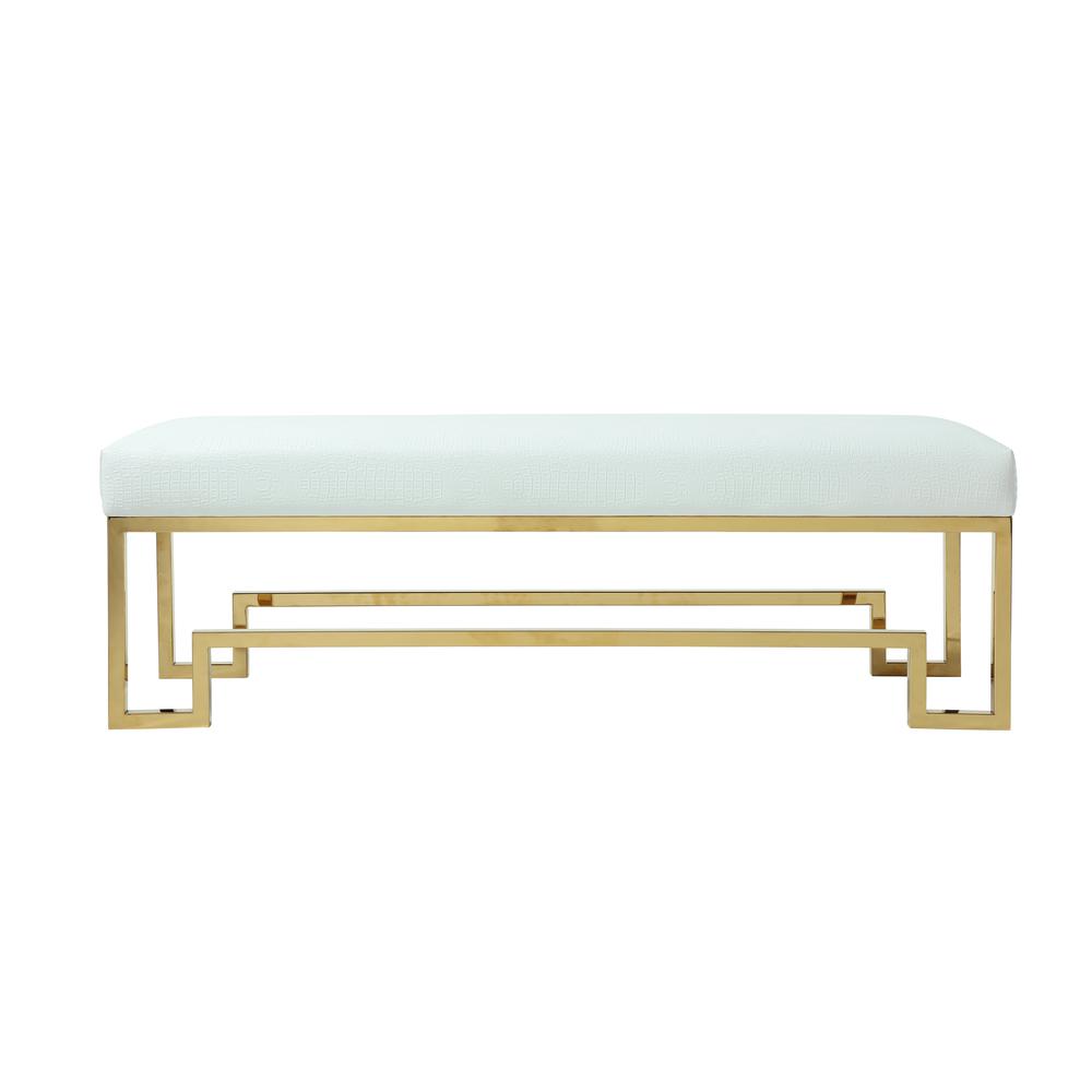 Bronson Bench Gold White. Picture 2
