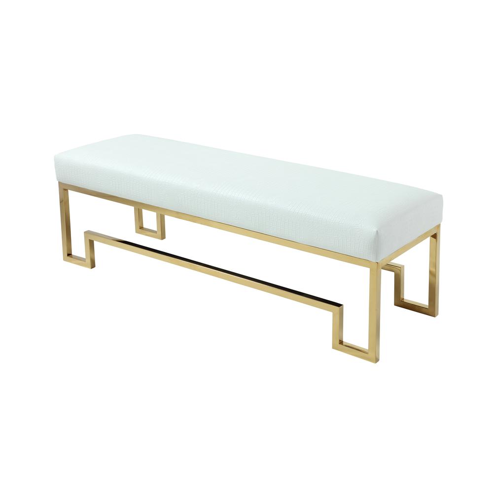 Bronson Bench Gold White. Picture 3