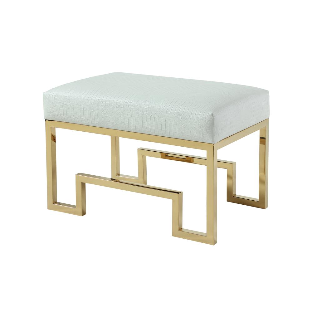 Bronson Stool Gold White. Picture 1