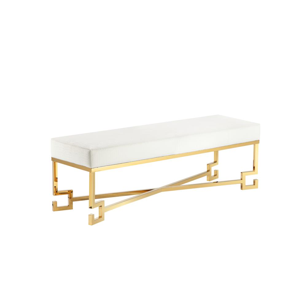 Dina Bench Gold White. Picture 1