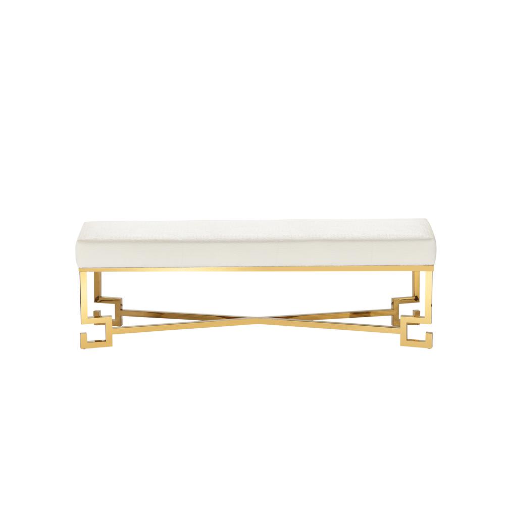 Dina Bench Gold White. Picture 2