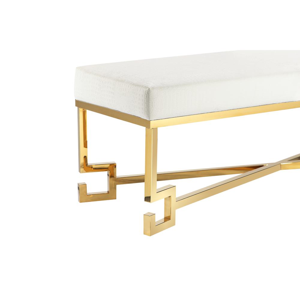 Dina Bench Gold White. Picture 3