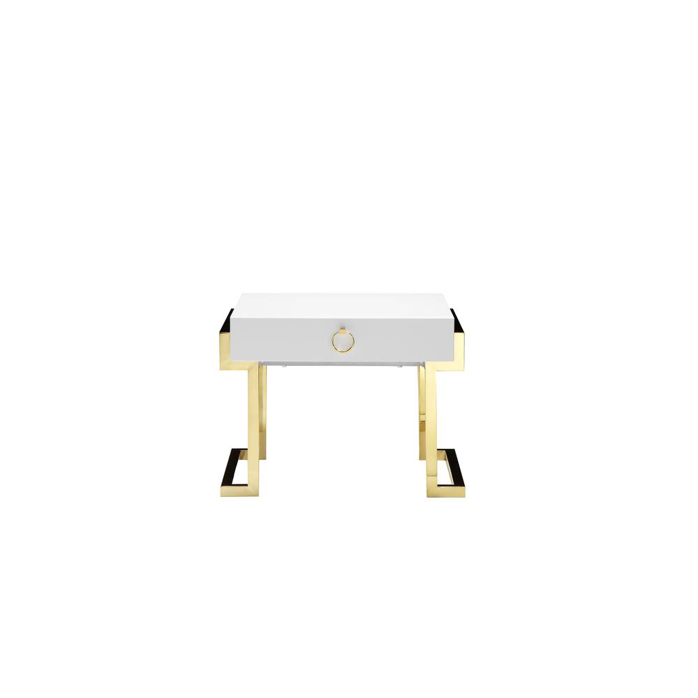 Jett Side Table Gold White. Picture 1