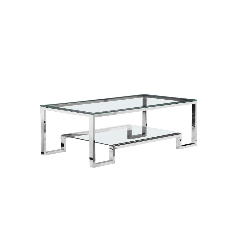 Bronson Coffee Table Long High Polish Steel. Picture 1
