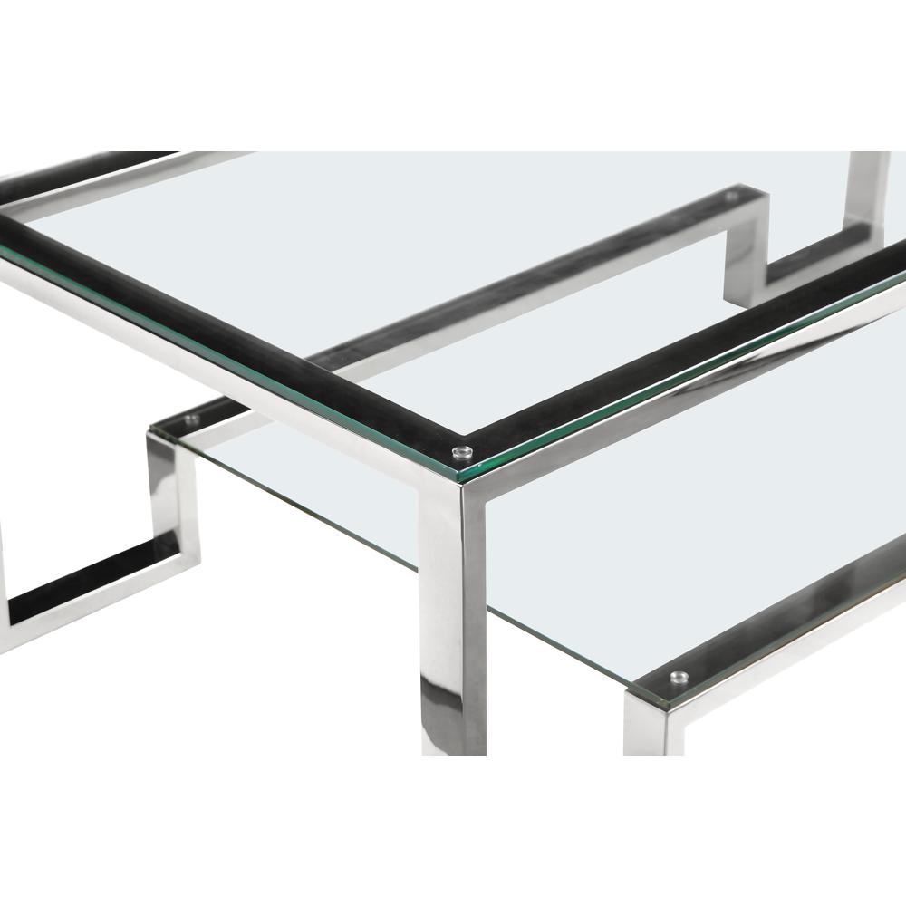 Bronson Coffee Table Long High Polish Steel. Picture 4
