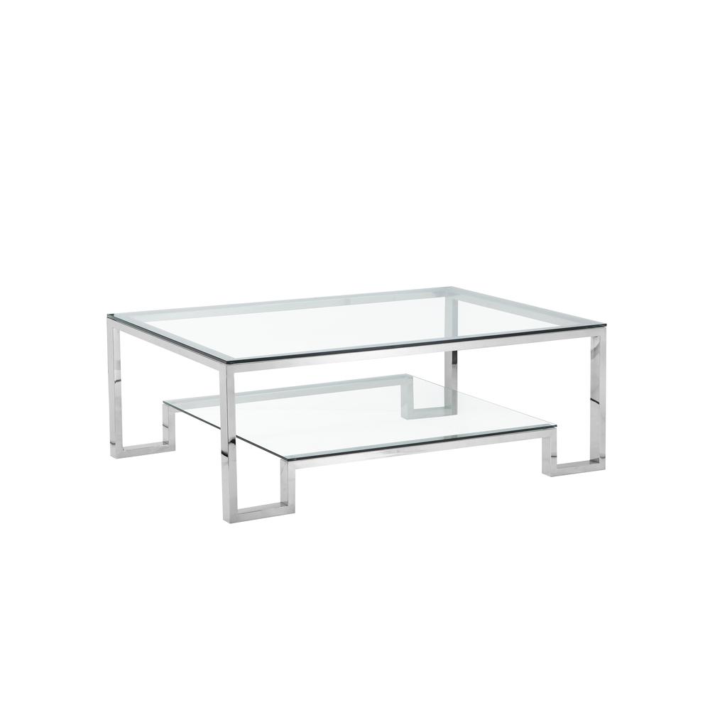 Bronson Coffee Table High Polish Steel. Picture 1