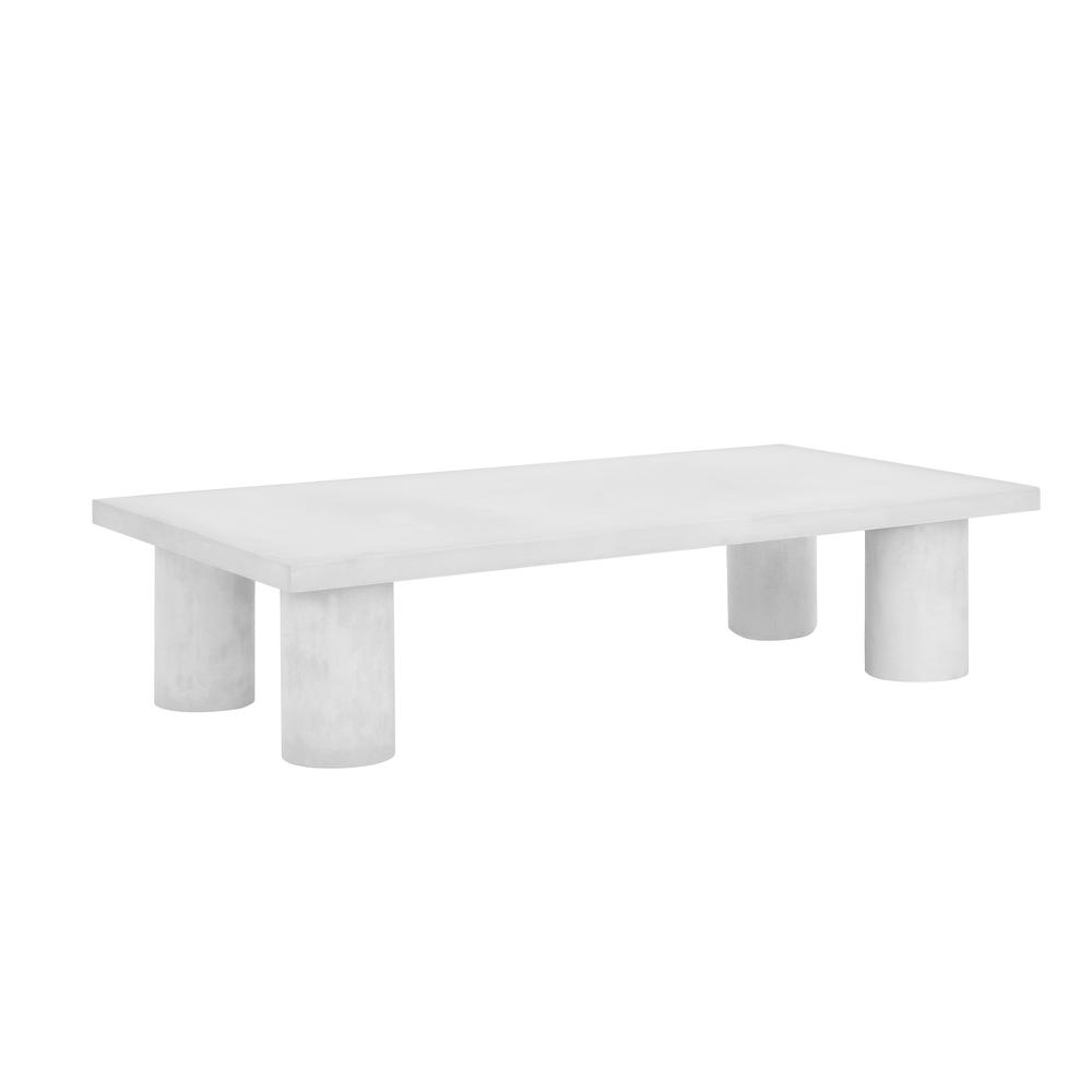 Nat Rectangle Coffee Table Medium In Light Gray Concrete. Picture 1
