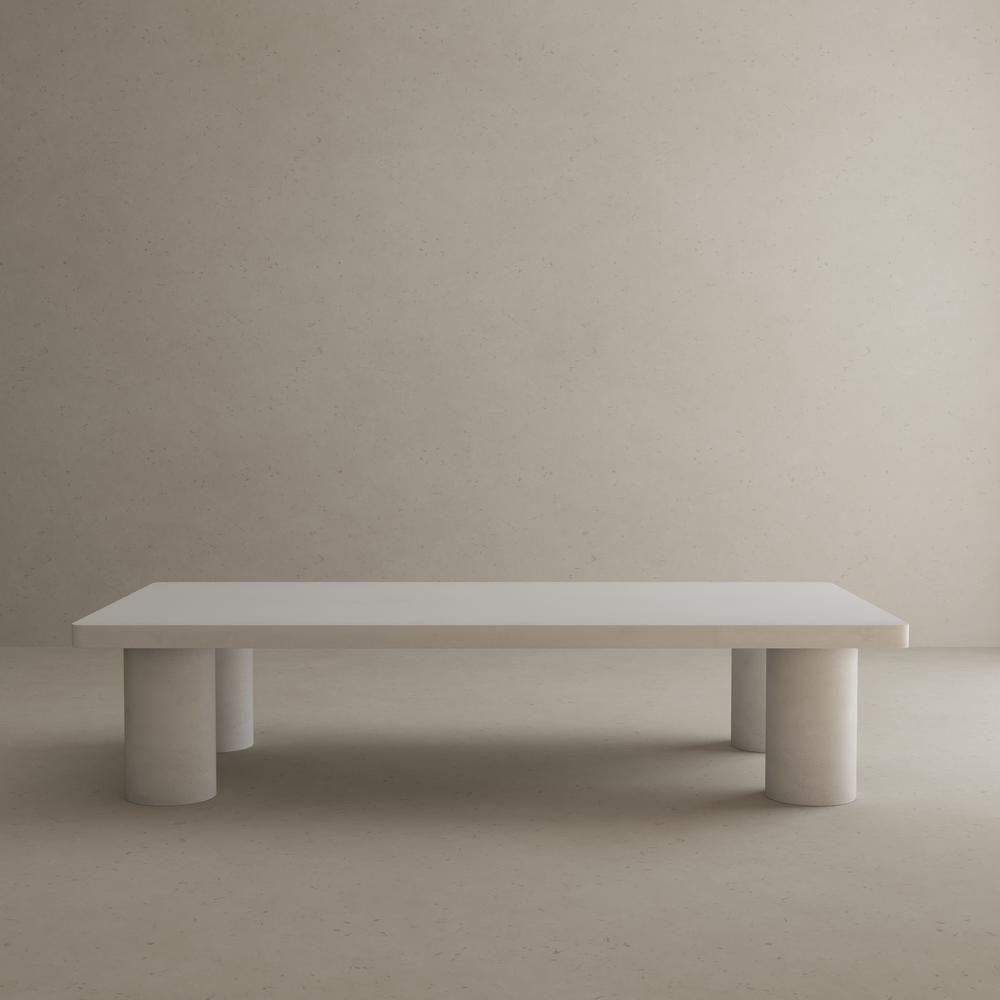 Nat Rectangle Coffee Table Medium In Light Gray Concrete. Picture 5