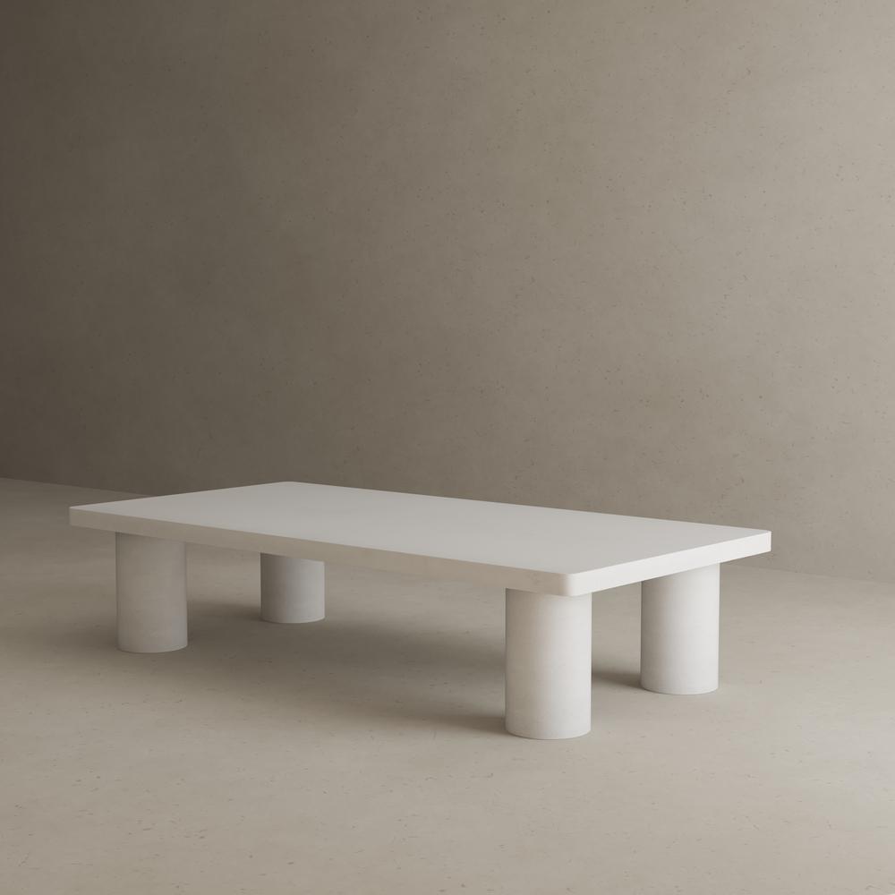 Nat Rectangle Coffee Table Medium In Light Gray Concrete. Picture 6