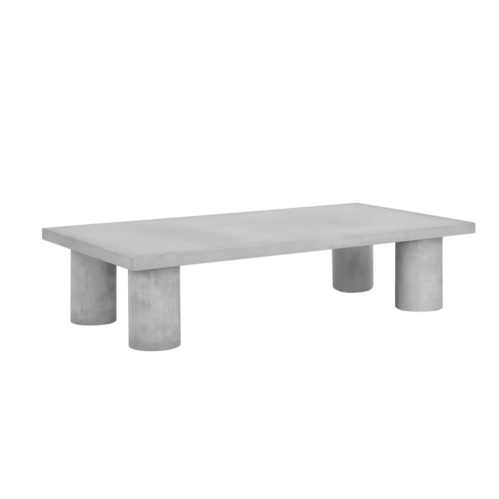 Nat Rectangle Coffee Table Large In Ivory Concrete. Picture 1