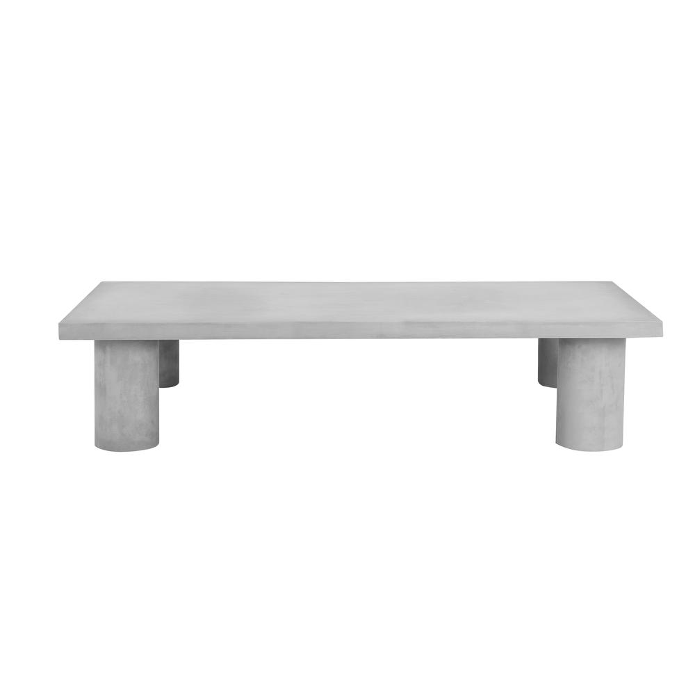 Nat Rectangle Coffee Table Large In Ivory Concrete. Picture 2