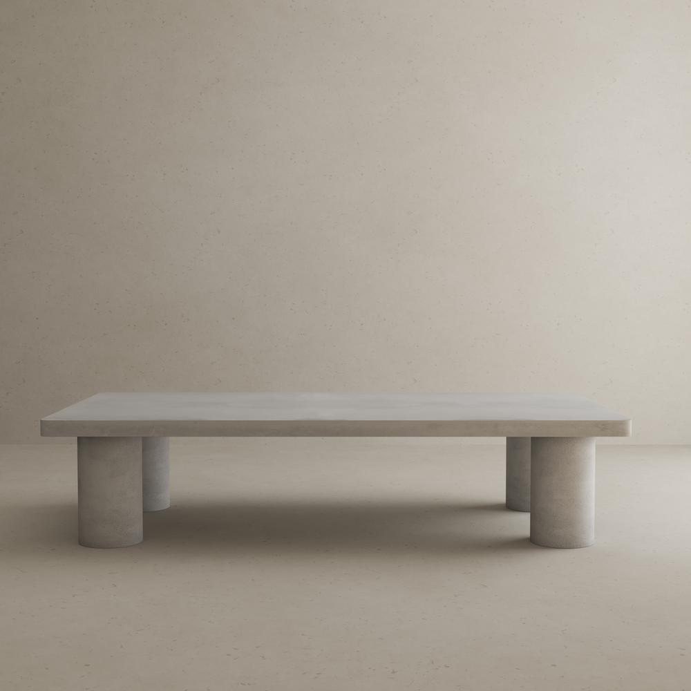 Nat Rectangle Coffee Table Large In Ivory Concrete. Picture 6