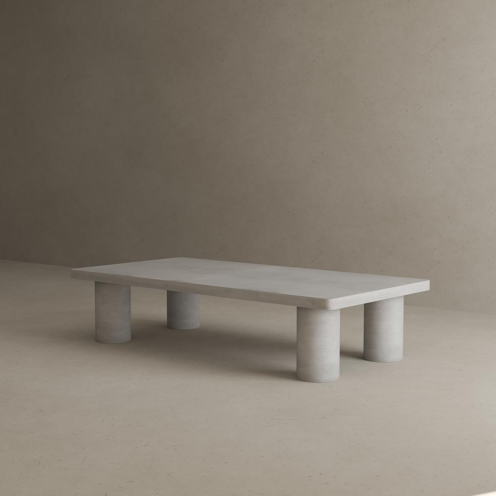Nat Rectangle Coffee Table Large In Ivory Concrete. Picture 7