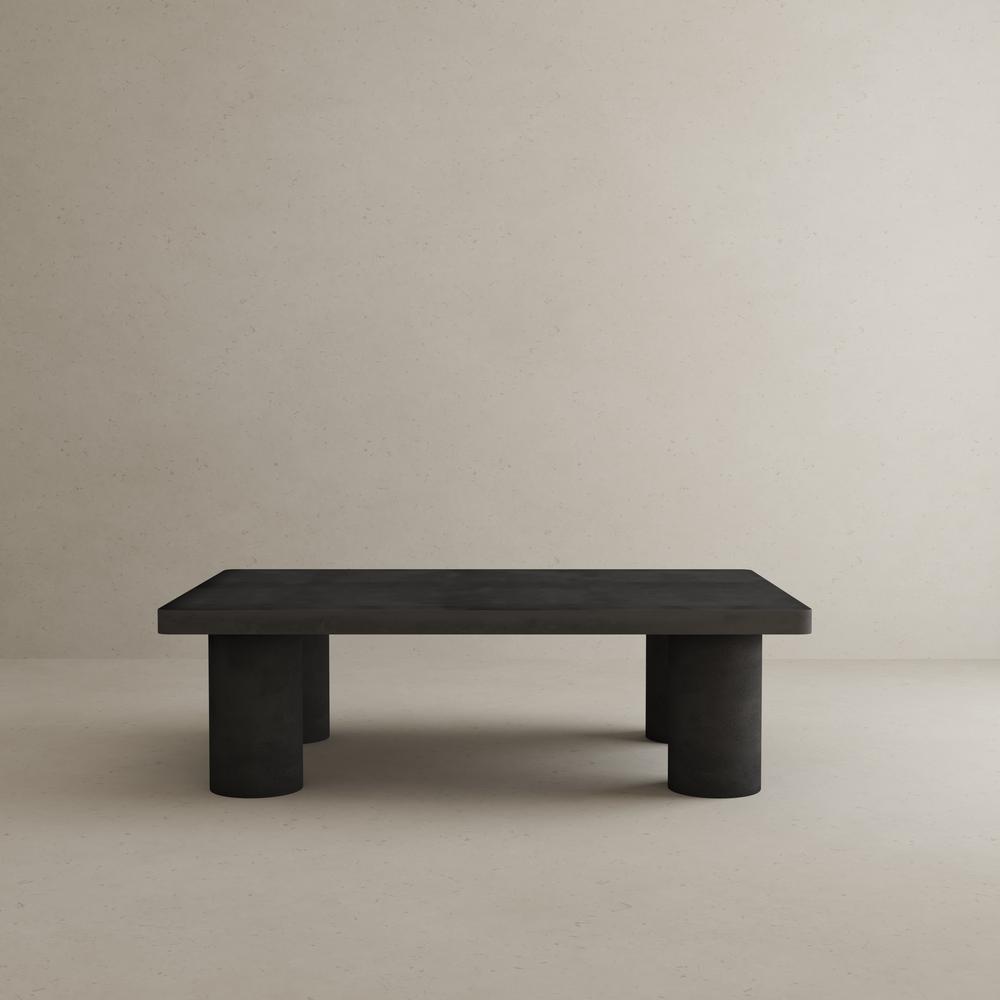 Nat Rectangle Coffee Table Medium In Ivory Concrete. Picture 6