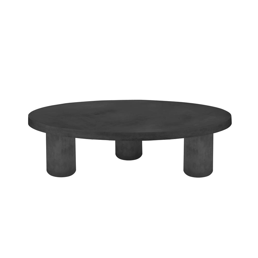 Nat Round Coffee Table Large In Light Gray Concrete. Picture 2