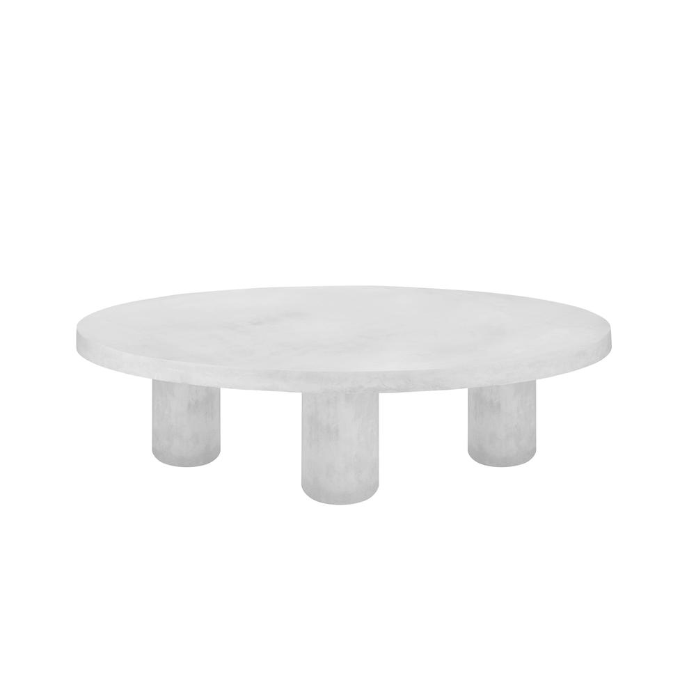 Nat Round Coffee Table Medium In Light Gray Concrete. Picture 1