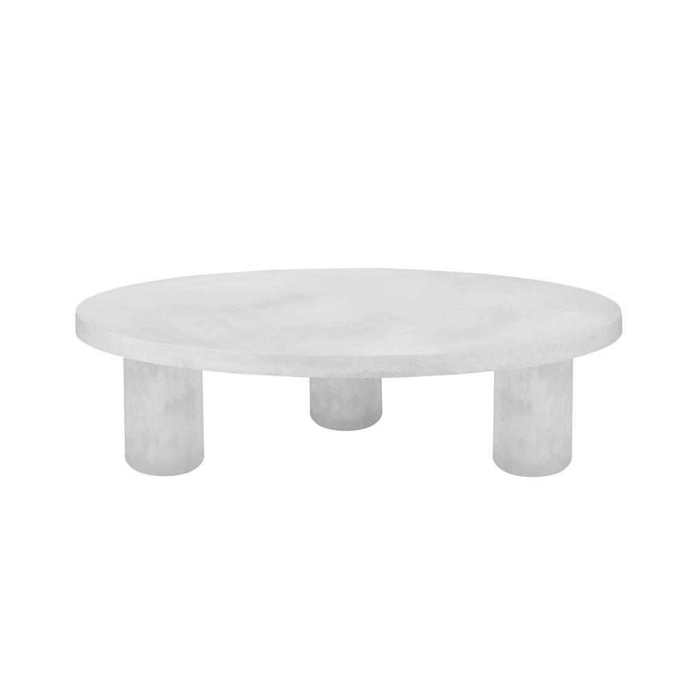Nat Round Coffee Table Medium In Light Gray Concrete. Picture 2