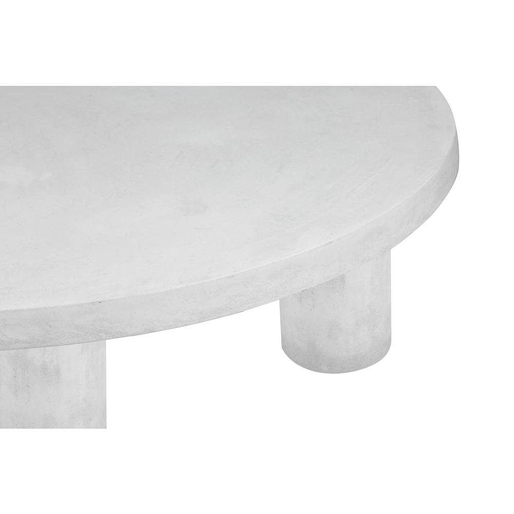 Nat Round Coffee Table Medium In Light Gray Concrete. Picture 3