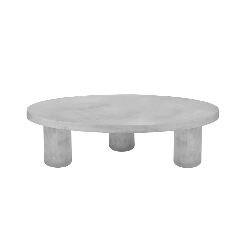 Nat Round Coffee Table Small In Light Gray Concrete. Picture 2