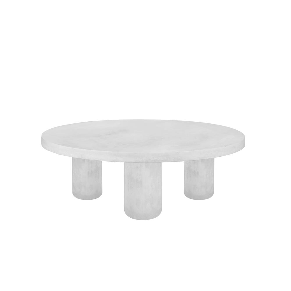 Nat Round Coffee Table Medium In Ivory Concrete. Picture 1
