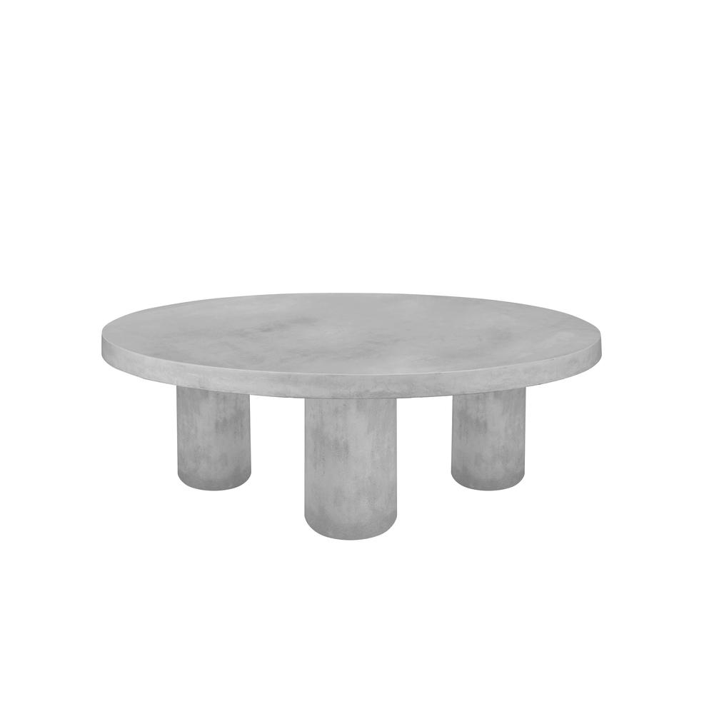 Nat Round Coffee Table Small In Ivory Concrete. Picture 1