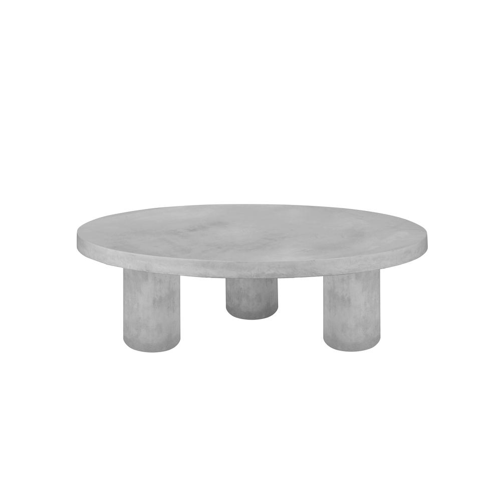 Nat Round Coffee Table Small In Ivory Concrete. Picture 2