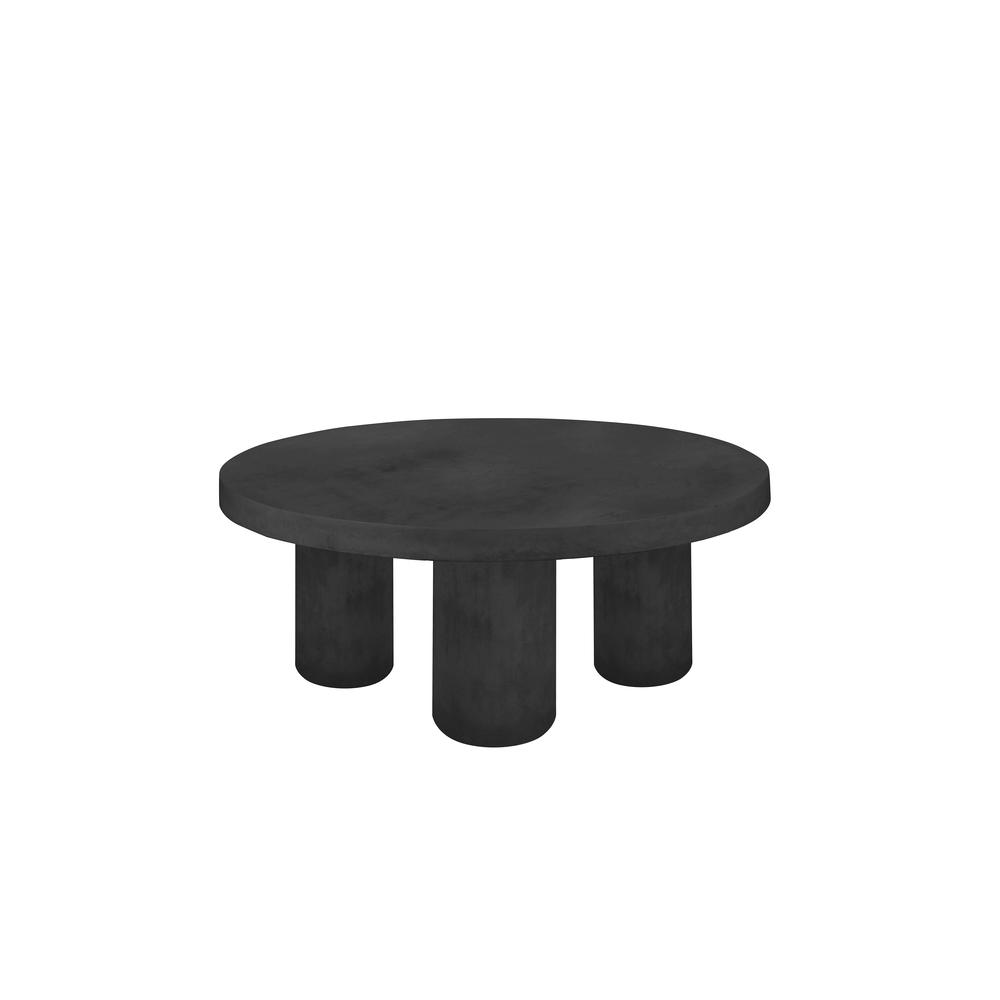 Nat Round Coffee Table Large In Black Concrete. Picture 1