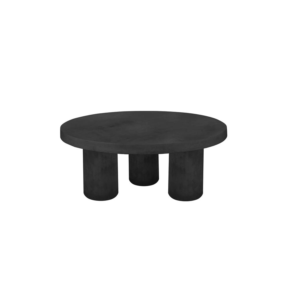 Nat Round Coffee Table Large In Black Concrete. Picture 3