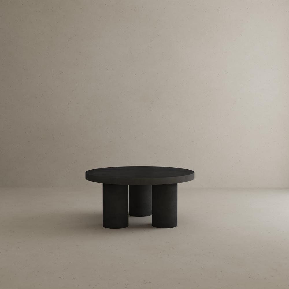 Nat Round Coffee Table Large In Black Concrete. Picture 4