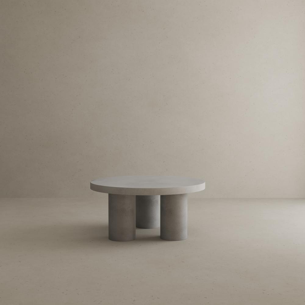 Nat Round Coffee Table Medium In Black Concrete. Picture 4