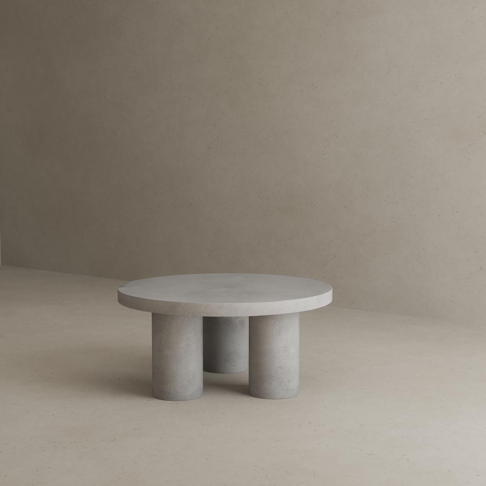 Nat Round Coffee Table Medium In Black Concrete. Picture 5