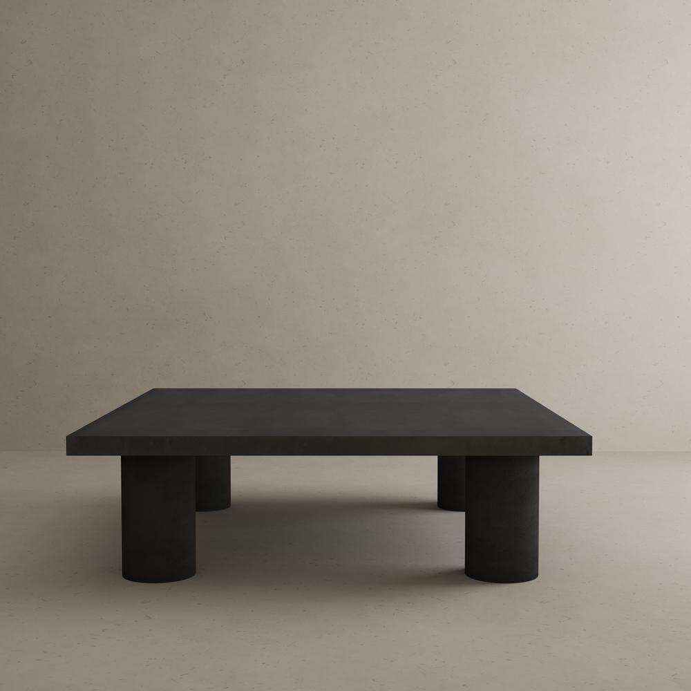 Nat Square Coffee Table Large In Light Gray Concrete. Picture 5