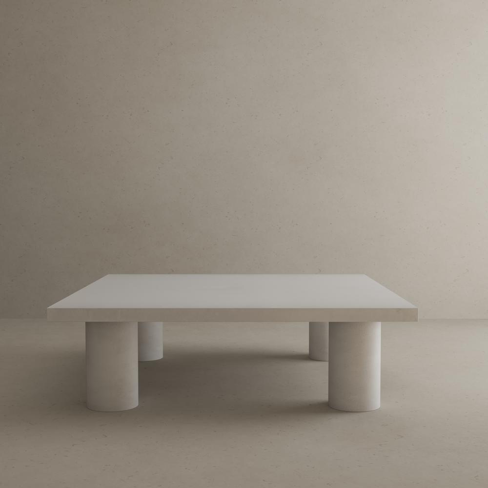 Nat Square Coffee Table Small In Light Gray Concrete. Picture 4
